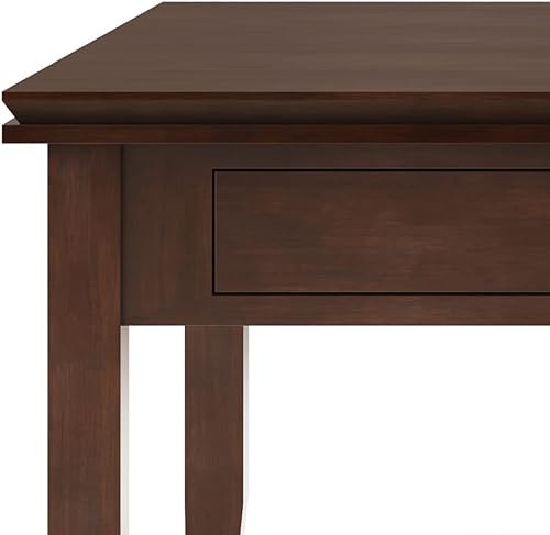 Miniatura 11 de SIMPLIHOME Artisan Square Coffee Table - 36 inch Wide Solid Wood Transitional Cocktail Table in Russet Brown, Classic Living Room Table with Slatted