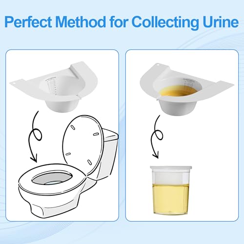 Image of Graduated Specimen Collector Pans, Urine Collection Hat for Toilets and Commodes 27oz /800cc, Universal Urine Pee Stool Sample Collection for Women and Elderly, 6 Pack