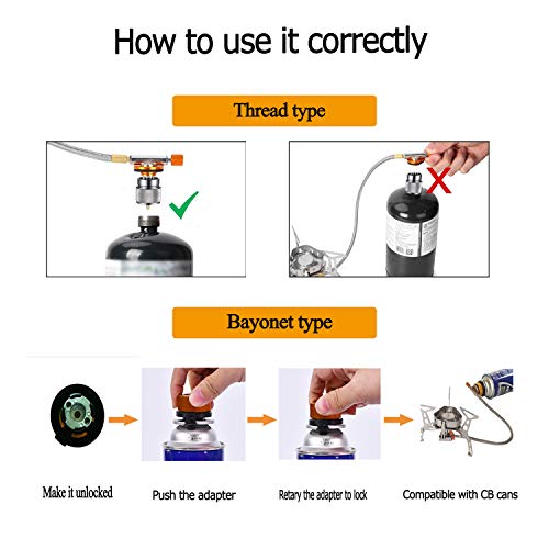 Svnvioz Camping Stove Windproof Backpacking Stove With Piezo Ignition, Plastic Storage Box, 2 Types Fuel Canister Adapters, Camping Gear Portable Stove For Outdoor Camping Hiking Cooking #TOP4