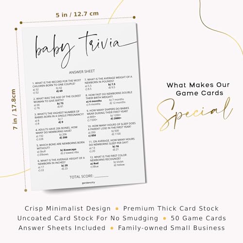 image for GardenCity Baby Shower Games - Baby Trivia and Word Scramble Game, 50 