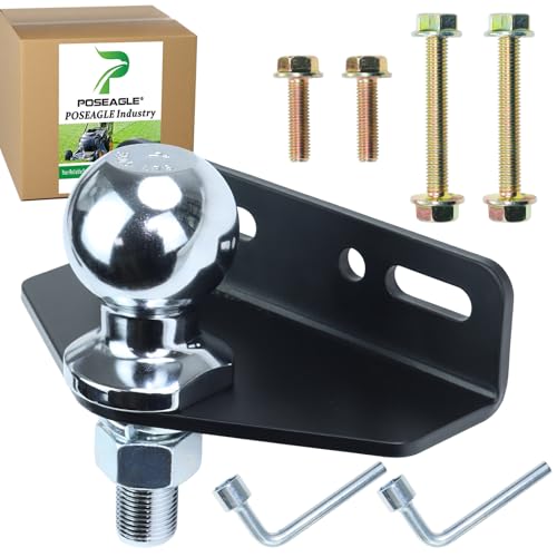 Image of [Upgraded Universal Heavy Duty Zero Turn Mower Trailer Hitch | Include Chrome Trailer Hitch Ball, 3,500 lbs, 2 Inch Diameter, 3 /4 x 2-Inch Shank and L Socket Wrench