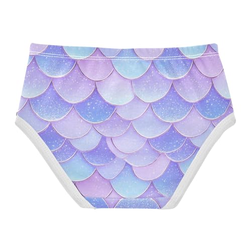 Girls Underwear Soft Cotton Mermaid Scales Kids Panties in Sizes 2/3t, 4t, 5t, 6 and 82