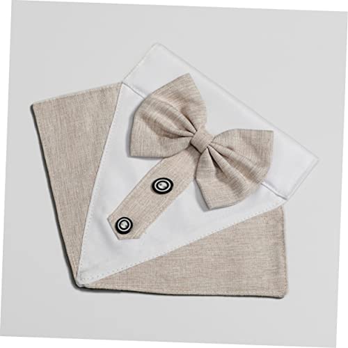 Pañuelo y Collar con Pajarita Elegante para Perros Khaki XL miniatura 4