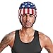 Rugby Helmet Flag Football Padded Headgear Adjustable Soft Shell Headguard Head Protection Soccer Scrum Cap for Kids Youth (American Flag)