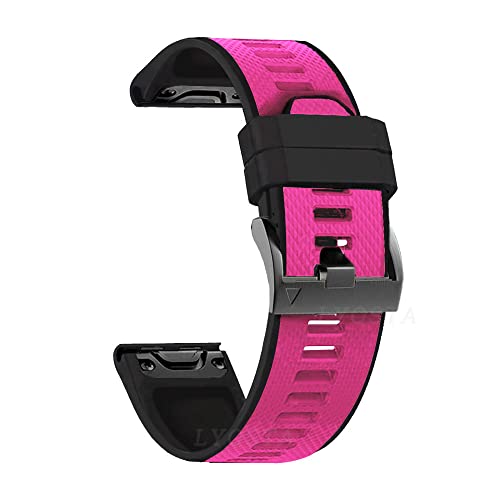 Bracelet silicone 26mm agate à libération rapide compatible Garmin Fenix 6X Pro et 7X