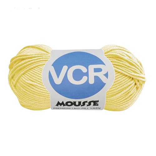 Image of VCR 4 Ply Pale Yellow Yarn, 100 Grams Hank, 190 Meters Length, Acrylic Ball for Crochet and Knitting, Soft Crosia Threads, Pack of 1 Yarn, Suitable for DIY Crafts