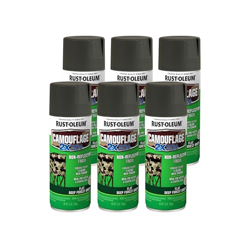 Image of Rust-Oleum Camouflage 2X Ultra Cover Deep Forest Green Spray Paint | Non-Reflective Finish, Outdoor Concealment, Hunting Blinds And Equipment, Multi-Surface Coverage, 12 Oz
