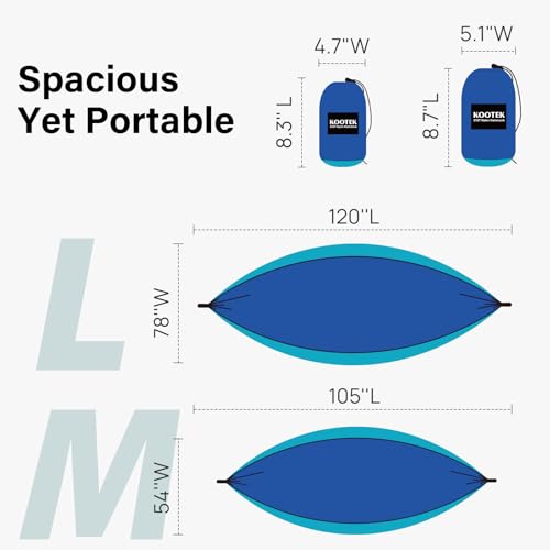 image for Kootek Camping Hammock 500 lbs Capacity, Portable Hammocks with Tree S