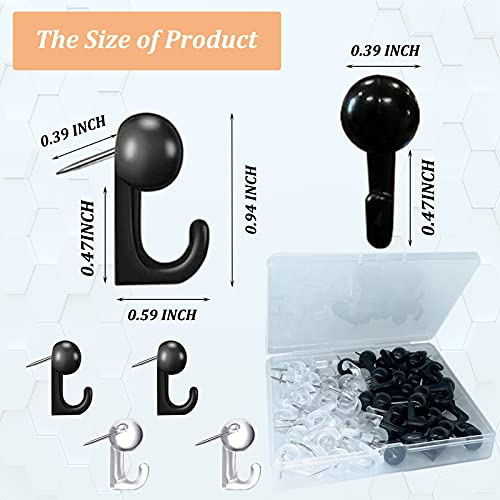 Hovesty PH0001 50 Pcs Push Pin Hooks, Plastic Heads Cork Board Hooks Decorative Thumb Tacks Hook For Photo Wall, Bulletin Board thumb #1