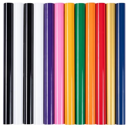 HTVRONT HTV Heat Transfer Vinyl -13 Pack HTV Vinyl Sheets, 12' x 10'...