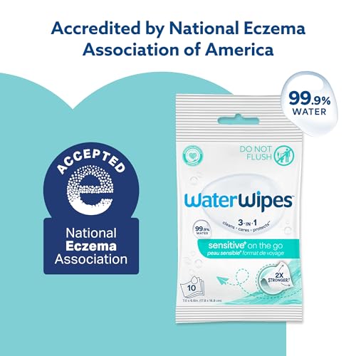 WaterWipes Beauty Sensitive+ On-The-Go Facial Wipes, 99.9% Water, Unscented Hypoallergenic Face Cleanser Wipes for Sensitive Skin, Double Cleanse & Skincare Routine, 100ct, (10 Packs) - image 3