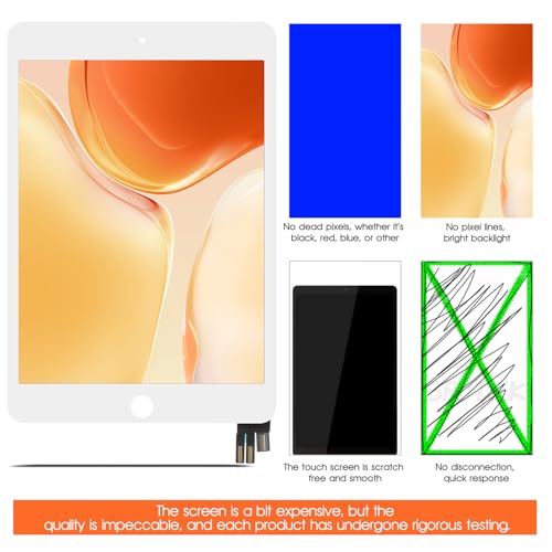 Écran LCD iPad Mini 5 assemblé avec numériseur en verre blanc pour modèles 2019