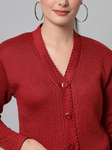 Image of eWools Women's winterwear Woolen Solid Sweater with Pockets Cardigans (with Pockets)