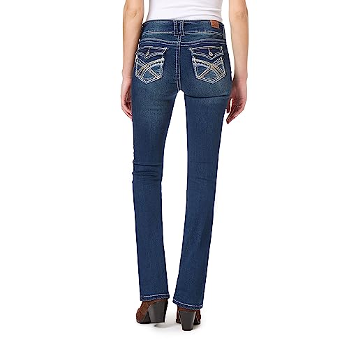 Image of WallFlower Luscious Curvy Bootcut Jeans for Women, Mid-Rise Insta Stretch Denim, Size-Inclusive Juniors Jeans