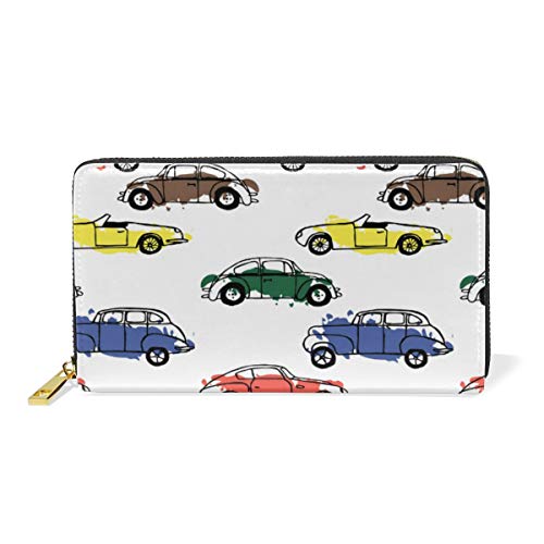 Preisvergleich Produktbild XiangHeFu Frauen-Geldbörsen-Geldbeutel-buntes Auto-Handtaschen-Reißverschluss-Leder