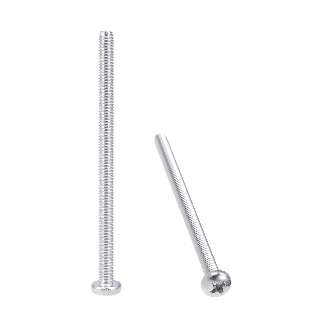 TOP-VIGOR 10Pcs Cross Pan Head Machine Screws, M4x65mm Phillips Round Head Screws Bolts for Machinery Furniture, Car