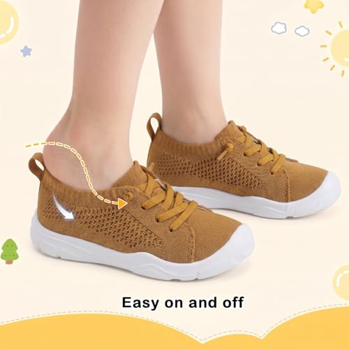 Image of LeIsfIt Toddler Shoes Boys Girls Wide Toe Box Breathable Slip-On Sneakers Kids Lightweight Barefoot Feel Shoes for Everyday Play