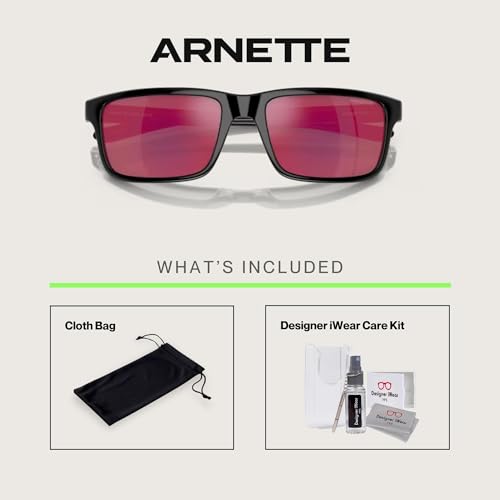 ARNETTE Mwamba AN4322 Rectangle Sunglasses for Men +BUNDLE with ACCESSORY EYEWEAR KIT2