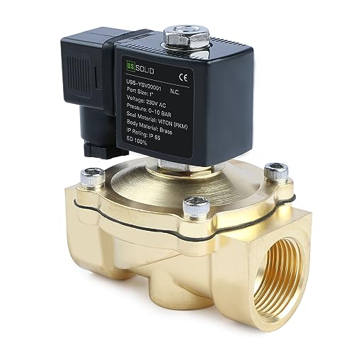 U.S. Solid Solenoid Valve Magnetventil Messing G 1\" 230V AC Normal geschlossen NC 0-10 bar, elektrisches Wasserventil für Wasser Luft Diesel Kerosin Benzin U.S. Solid Solenoid Valve Magnetventil Messing G 1\" 230V AC Normal geschlossen NC 0-10 bar, elektrisches Wasserventil für Wasser Luft Diesel Kerosin Benzin