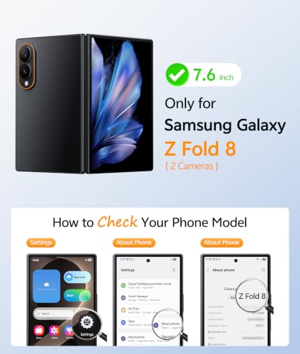 Image of FNTCASE for Samsung Galaxy Z Fold 8 Case: [Hinge Protection] Transparent Clear Cases [Compatible with Magsafe] [Screen Protector] Military Grade Shockproof Protective Phone Cover-Clear