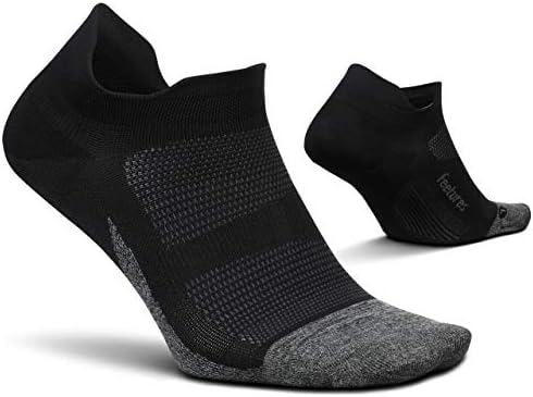Feetures Elite Ultra Light No Show Tab Solid- Running Socks for Men & Women, Athletic Compression Socks, Moisture Wicking- Small, Black