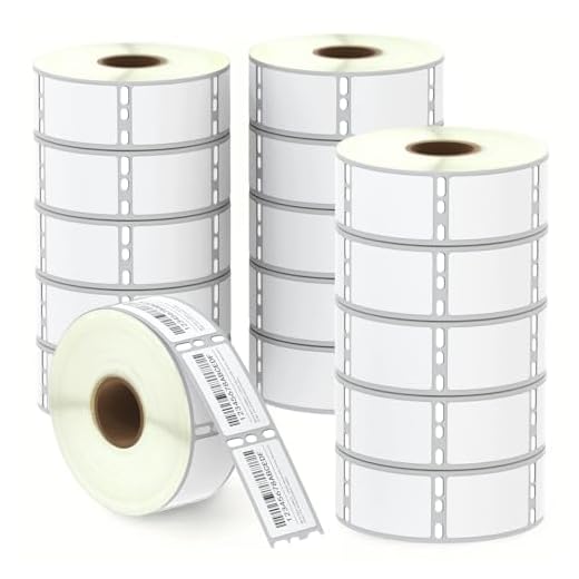 BETCKEY - Compatible DYMO 30347 (1" x 1-1/2") Book Spine Labels - Compatible with DYMO Labelwriter 450, 4XL, NOT FIT 550 & 5XL [16 Rolls/12000 Labels]