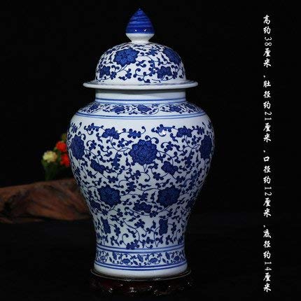 Vase en porcelaine bleu et blanc peint à la main pour décoration d'antiquités haut de gamme