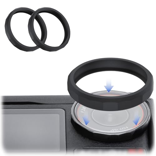 Silikon Osmo Action 5 Pro 4 3 Linsen Ring 2er Pack,Objektiv Schutzring für DJI Osmo Action 5 Pro/4/3 Silikon Linsenkappe,Action5 Adventure Combo Zubehör Objektivzubehör Schützt vor Stößen und Kratzern