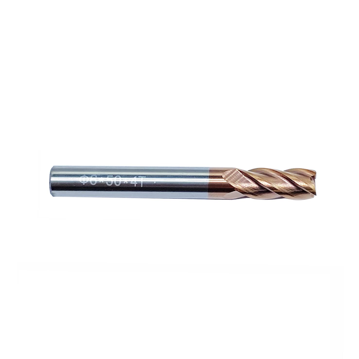 GBJ 5PCS D6×6×15x50-4F 6mm HRC55 Carbide Square End Mill Ultrafine Particles Carbide End Mills for Alloy Steel Hardened Steels 4 Flute Straight End Mill Cutter (HRC55 D6×6×15x50-4F, 6mm)