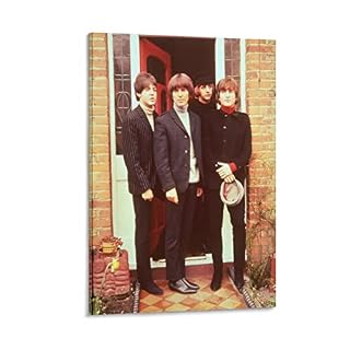 The Beatles – Poster décoratif sur toile pour porte – Impression murale moderne pour chambre à coucher – 60 x 90 cm - Les Beatles, Paul McCartney, John Lennon, RIngo Starr, George Harrison