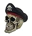 Zeckos Resin Statues Bony Buccaneer Weathered Finish Pirate Skull Statue 6.5 X 6.5 X 5 Inches Off-White