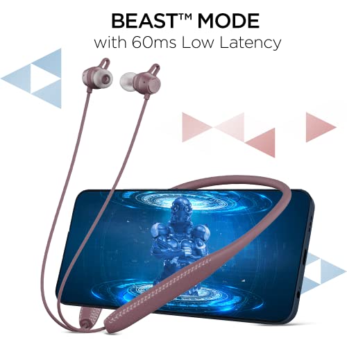 Image of boAt Rockerz 255 Max, 60HRS Playtime, EQ Modes, Power Magnetic Earbuds, Low Latency, Enx Tech, Fast Charge, Textured Finish, Bluetooth Neckband, in Ear Wireless with Mic Earphones (Maverick Maroon)