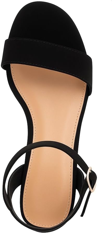 TruFox 1 Inch Low Heel Sandals for Women Dressy Short Black Heels Silver Dress Sandals Strappy Comfortable Sandal for Teen Girls Open Toe Ankle Strap - Image 6
