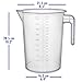 Terbold 5 Liter Measuring Pitcher 3-Pack | 1.3 Gallon Shatterproof Plastic Large Graduated Mixing Pitchers, 1 to 2 Gallons (5L, 5000ml)