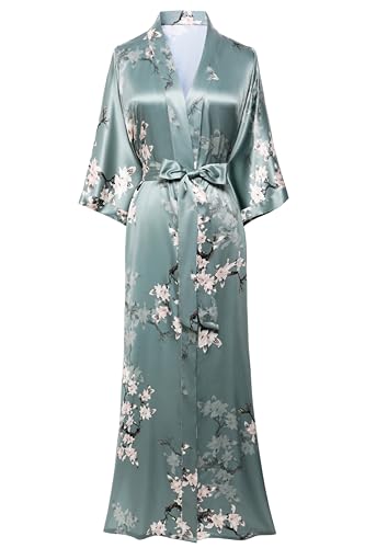 BABEYOND Floral Satin Kimono Robe for Women