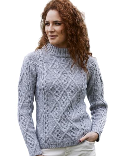 Image of SAOL Wool Sweater for Women Ireland Cable Knitted Jumper