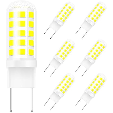 Gaormii G8 LED Bulb Dimmable 4W, 30-35W T4 Halogens Equivalent, Daylight White 6000K, 120V Bi-Pin G8 Bulb for Puck Light, Under Counter Kitchen Lighting, Under-Cabinet Light (6 Pack) Cover