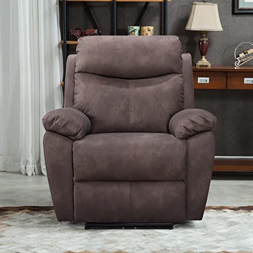 Ice Armor 99-6062Brn Upgraded Materials Modern Power Chair With Usb Charging Port And Pillow Top Arms Palomino Fabric Single Seat Reclining Sofa In Hickory Brown Finish #TOP4