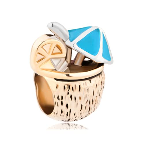 Dijes de bebida hawaiana LSxAB para lucir en la playa con pulseras Pandora