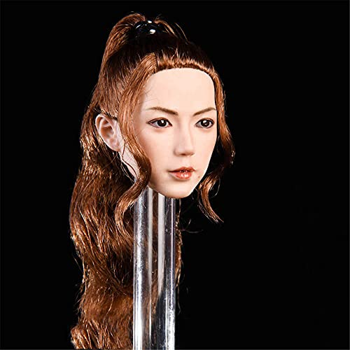 VUSLB 1/6 escala femenina figura cabeza esculpida, encantadora cabeza de muñeca para 12 pulgadas figura de acción JIAOUDOLL HS071(B)