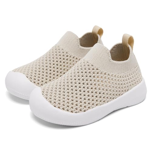 Image of Eashi Baby Boy Girl Non-Skid Indoor Infant Walking Shoes Breathable Warm Elastic Sock Shoes with Memory Sole Protect Toes Outdoor Sneakers