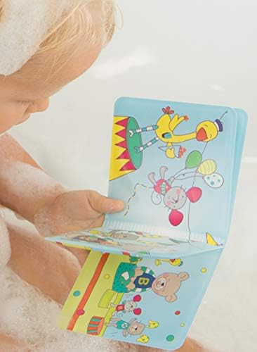 Rotho Babydesign Książka kąpielowa Coole Freunde ze zintegrowanym piszczeniem, od 6. miesiąca życia, niebieska/wielokolorowa, 47002