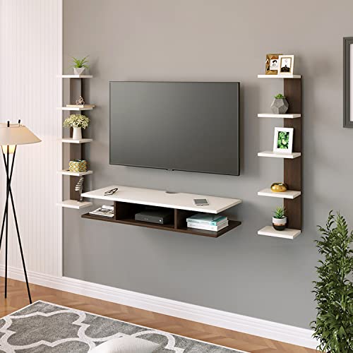 BLUEWUD Estoye Engineering Wood Wall Mount TV Entertainment Unit Set Top Box Stand/TV Cabinet With Shelves For Rs. 2799 @ 30 %