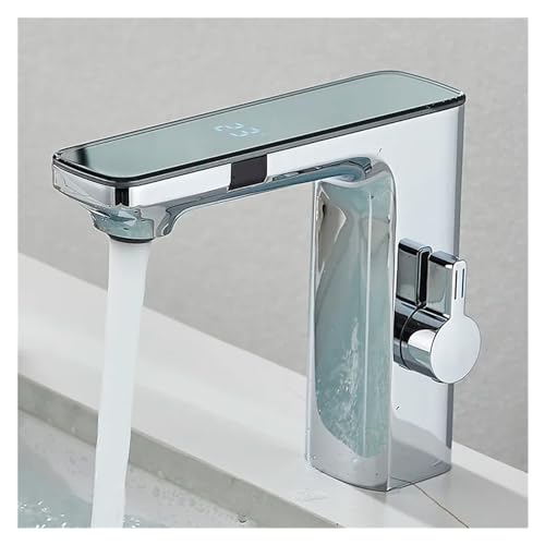 Robinet de lavabo numérique à affichage de température LCD et mitigeur eau chaude froide de salle de bain