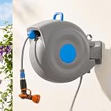 Avvolgitubo da Giardino Automatico in Plastica, 30m, Blu, 50.5x23.5x41 cm