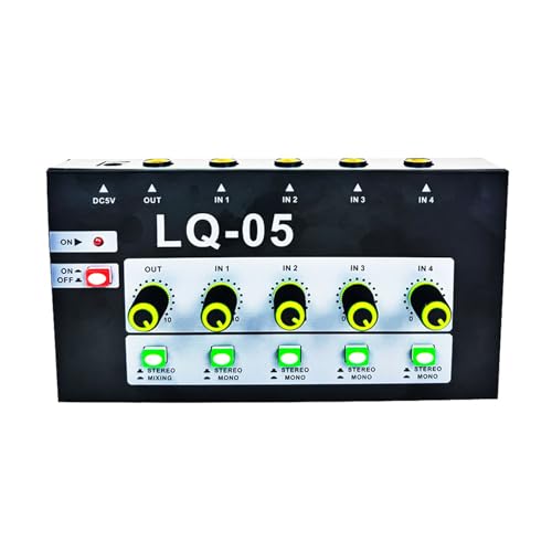 Console de mixage portable stéréo 4/8 canaux avec châssis en métal robuste