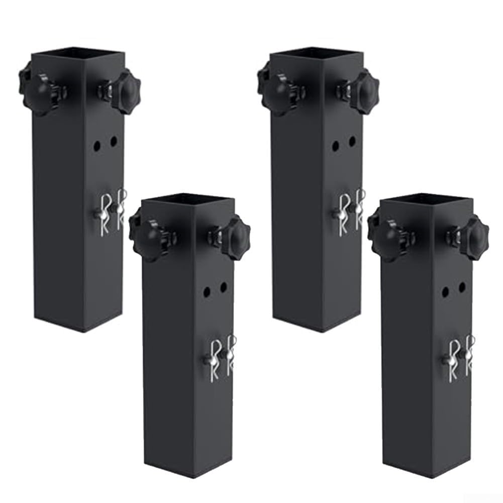 Set di 4 estensioni per gambe da tavolo pieghevoli, altezza regolabile, allunga gambe quadrate
