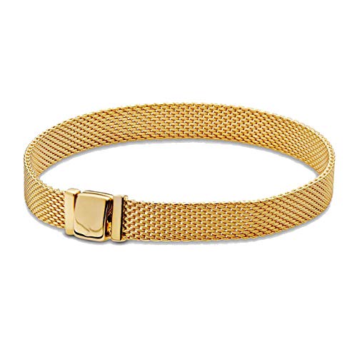 Bracelet en argent 925 bricolage avec reflets or jaune pour femme