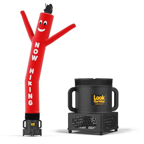 LookOurWay Air Dancers Inflatable Tube Man Set - 7ft Tall Wacky Waving Inflatable Dancing Tube Guy with Weather Resistant Blower for Business Promotion - Now Hiring by LookOurWay - Used condition - US$59.62