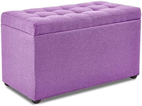 Tabouret ottoman de rangement en bois violet foncé pour petit espace